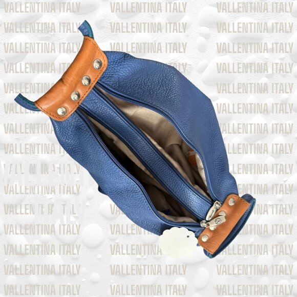VINTAGE Valentina Italy Heavy Pebbled Leather Bag Rare Colour! - Picture 6 of 10